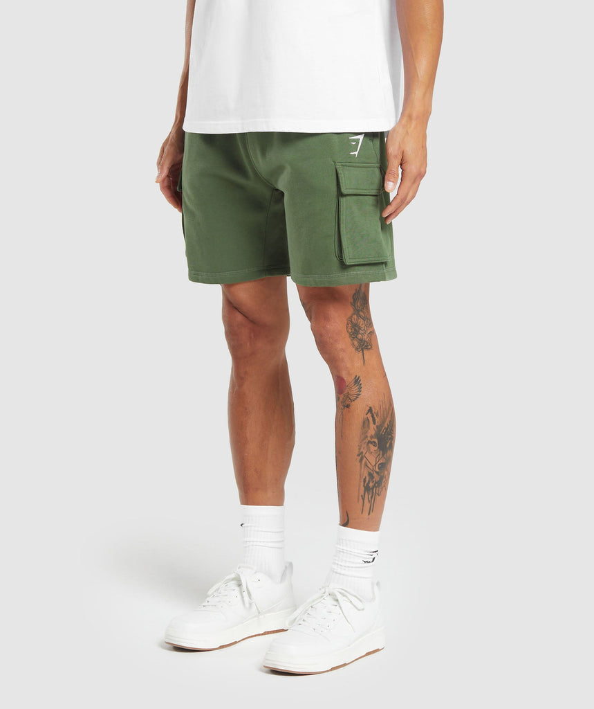 Gymshark Crest Cargo Shorts - Core Olive | Gymshark