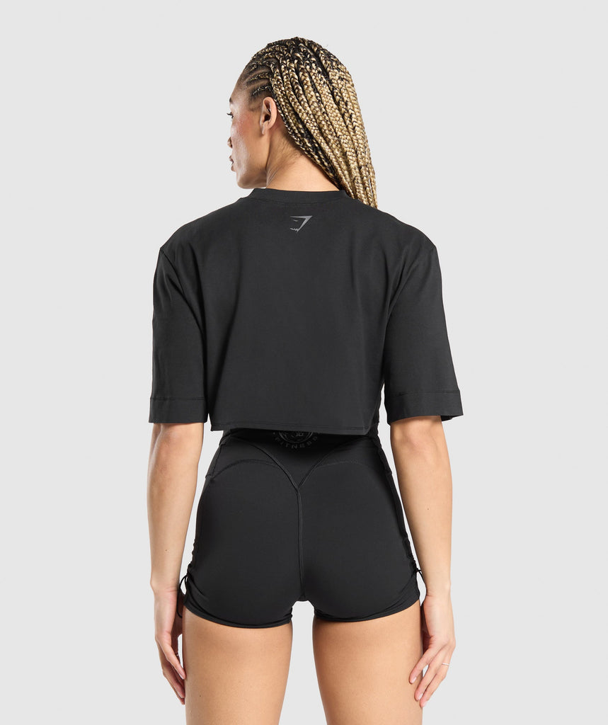 Gymshark Lifting Baddie Boxy Crop Top - Black | Gymshark